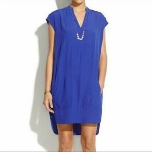 Madewell Shift Dress Royal Blue with Pockets Size Small